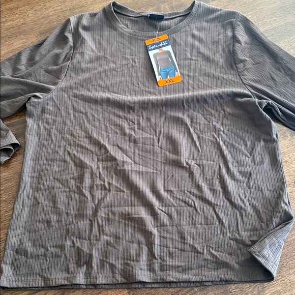 Splendid brown long sleeve ribbed shirt - Picture 4 of 8